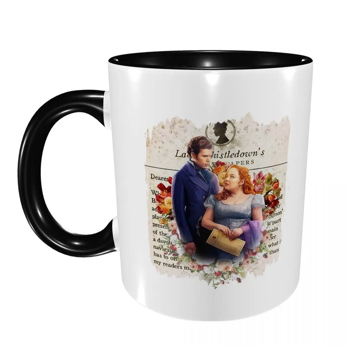 Whistledown Society Papers Netflix Mug Funny Ceramic Coffee Cups Tea Mugs Milk Cup Drinkware Gift for Friends