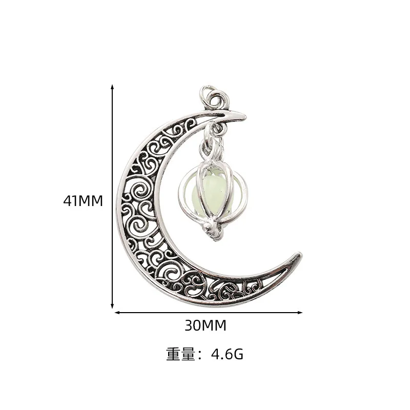 Hot-selling luminous moon-shaped hollowed-out necklace, personalized bracelet, Christmas Eve and Halloween pendant
