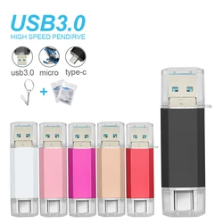 USB3.0 OTG USB Flash Drive 3 in 1 for iPhone/iPad/Android/PC/Type-C 128GB 64GB 32GB 16GB pen drive high speed Pendrive
