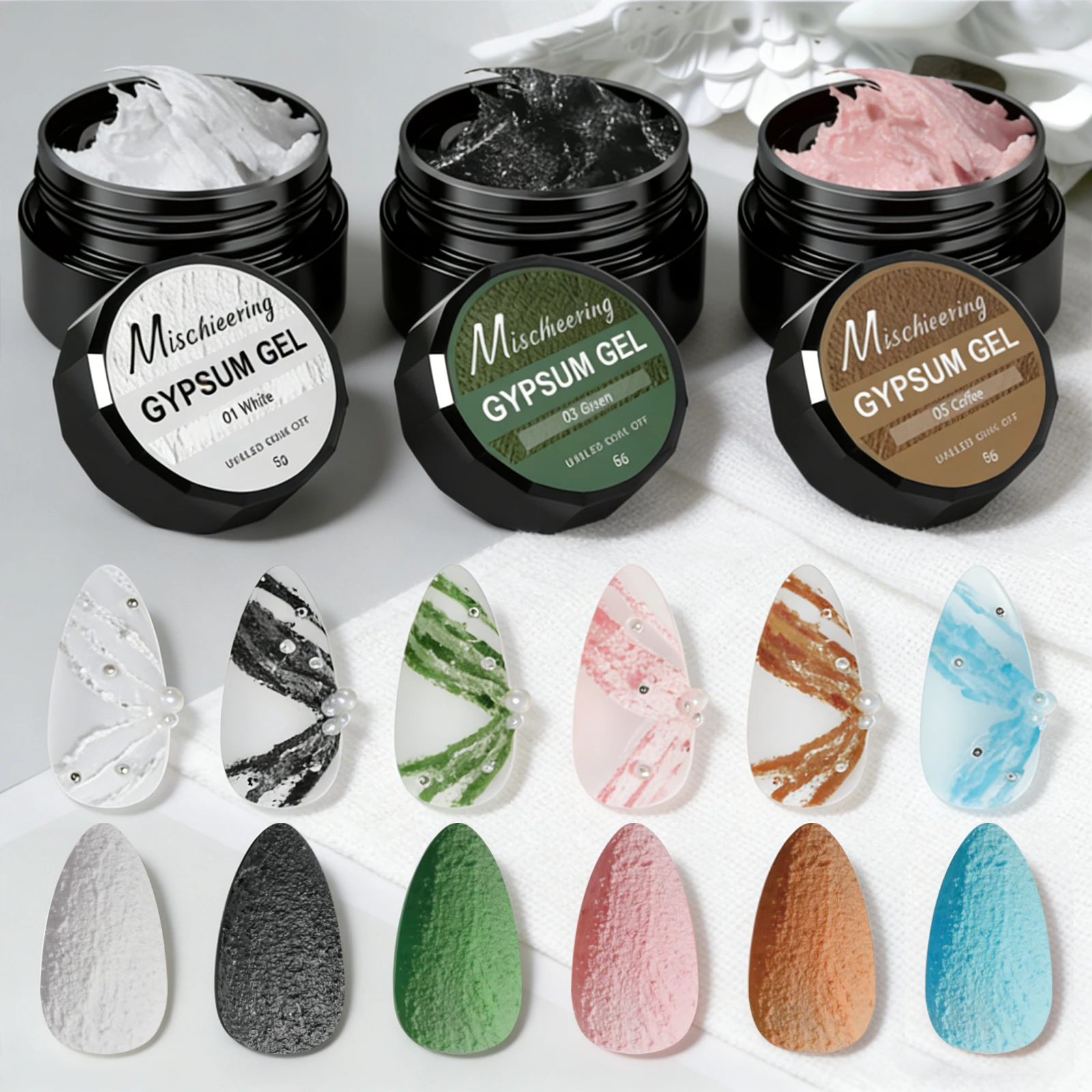 5g Solid Gypsum Painting Nail Gel Polish For 3D Sculpting Creative Sand Texture Floral Designs UV LED Nail Plastic Gel Art Decor - view 5