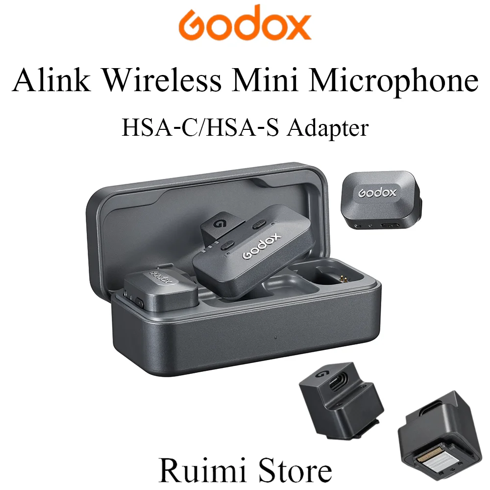 Micrófono Inalámbrico Godox Alink, Micrófono Universal Portátil para Grabación de Video, Vlog, Entrevistas, HSA-C/HSA-S