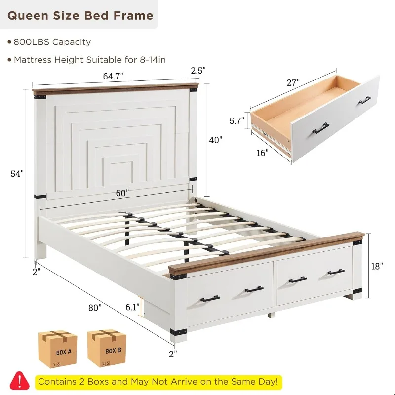 Queen Size Bed Frame w/ 54