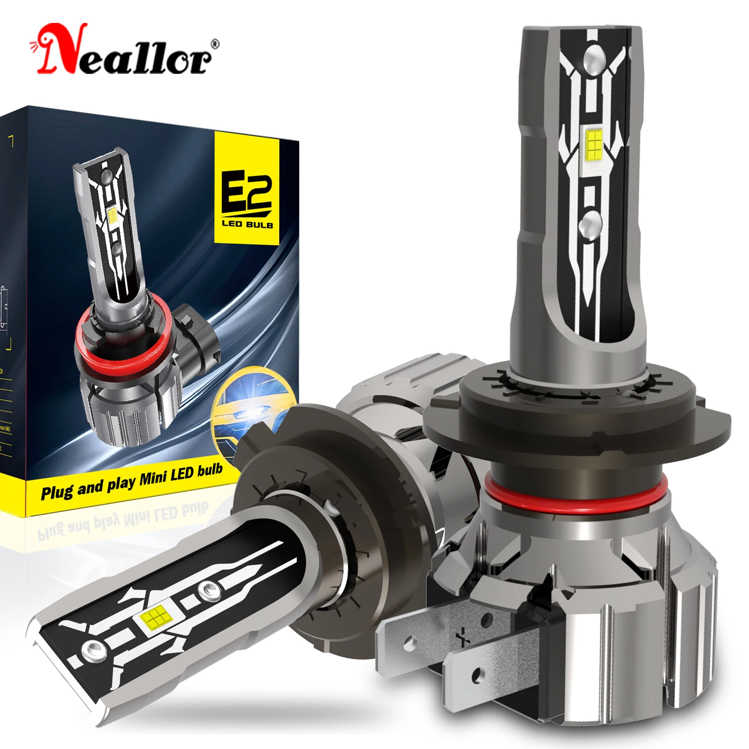 2pcs H7 PX26d 12V Led Headlight Canbus No Error Powerful Auto Light Car Turbo Diode Bulb White Moto Fog Lamp No Adapter Required