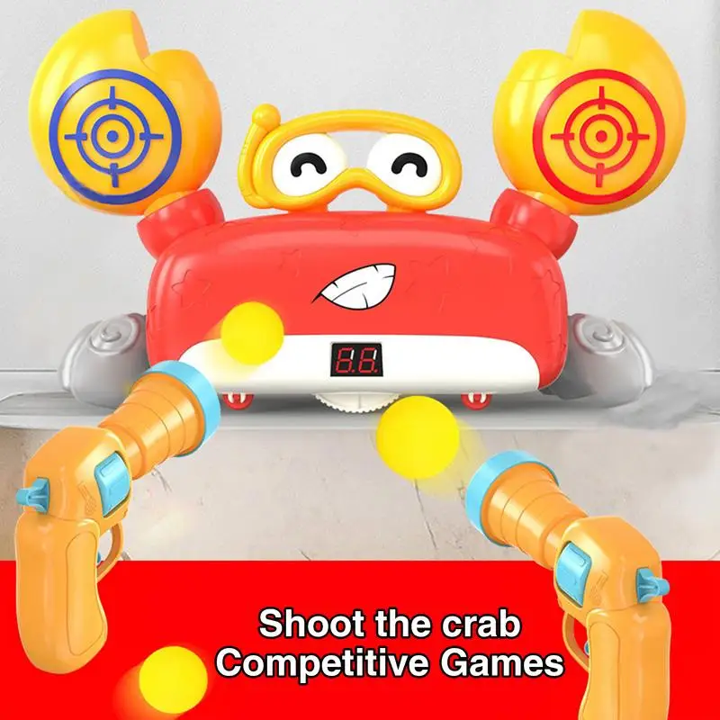 Crab Toys For Kids Movable Crab Electronic Target Practice Toy LED Score Record Foam Balls Target Practice Toy For Boys And