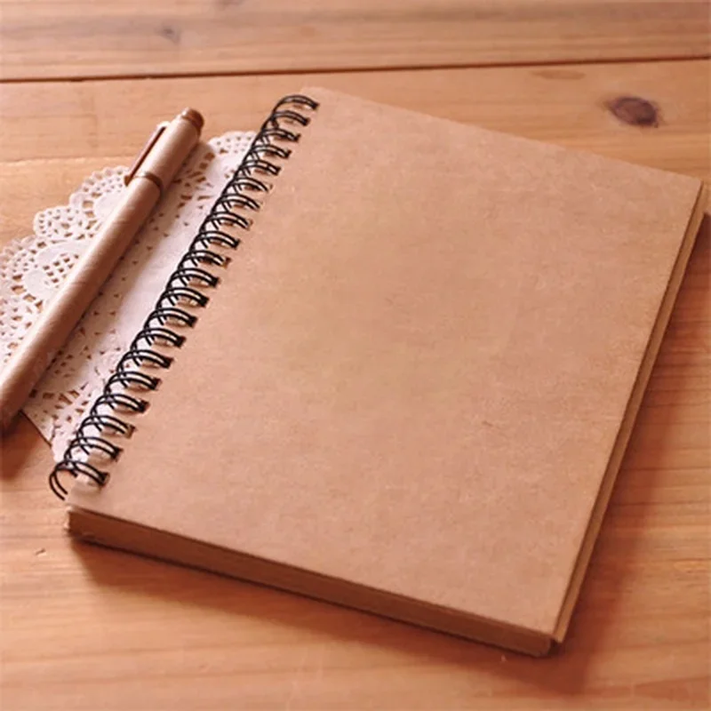 DIY Vintage Kraft Paper Sketchbook Notebook For Painting Drawing Kids Gift Korean Stationery School Supplies Student