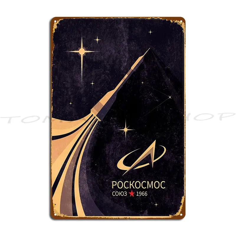 Ussr Soviet Propaganda Poster Space Program Cccp Rocket Russia Metal Plaque Cinema Custom Garage Club Design  Tin Sign Poster
