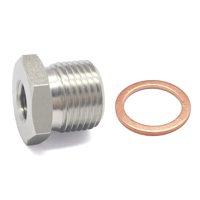 M18 X 1.5 to M10 X 10 Thread Adapter O2 Oxygen Sensor Spacer Car Oil Filter Reducer Connector Accessories