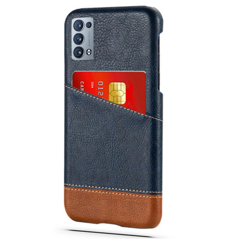 Card Case For Oppo Reno 6 Pro 5G CPH2247 Case Card Slot Mixed Splice PU Leather Cover For Oppo Reno 6 Pro Coque Reno6 Pro Funda