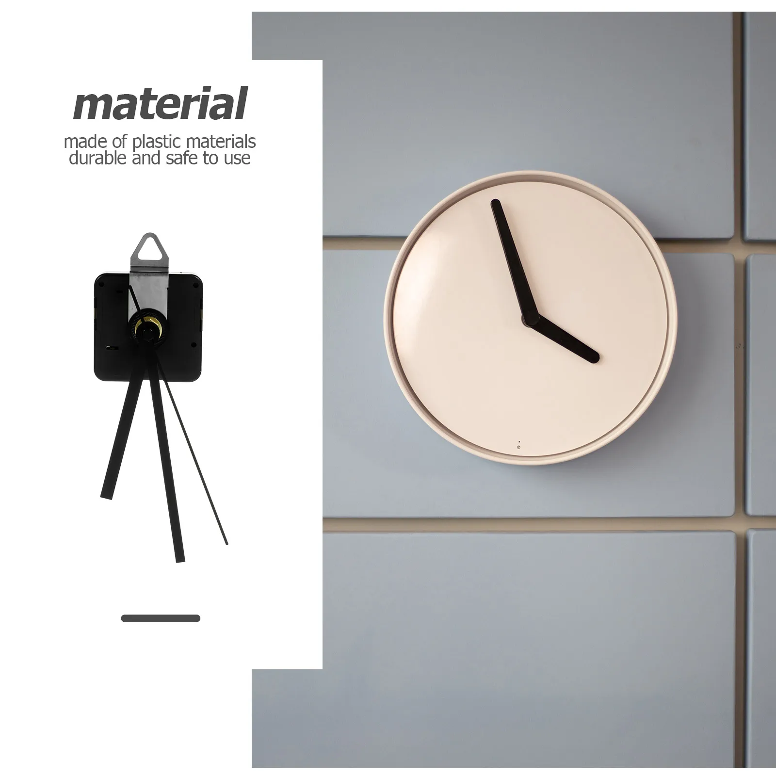 

4 Set Three-dimensional Noiseless Clock Mechanism Plastic Wall Clock Replacement Kits for DIY Home Decor Bedroom Living Room