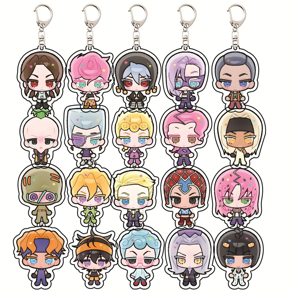 Anime JoJo's Bizarre Adventure: Golden Wind 6cm Acrylic Keychai Backpack Decorations Accessories Decor Gift Exquisite Keychains