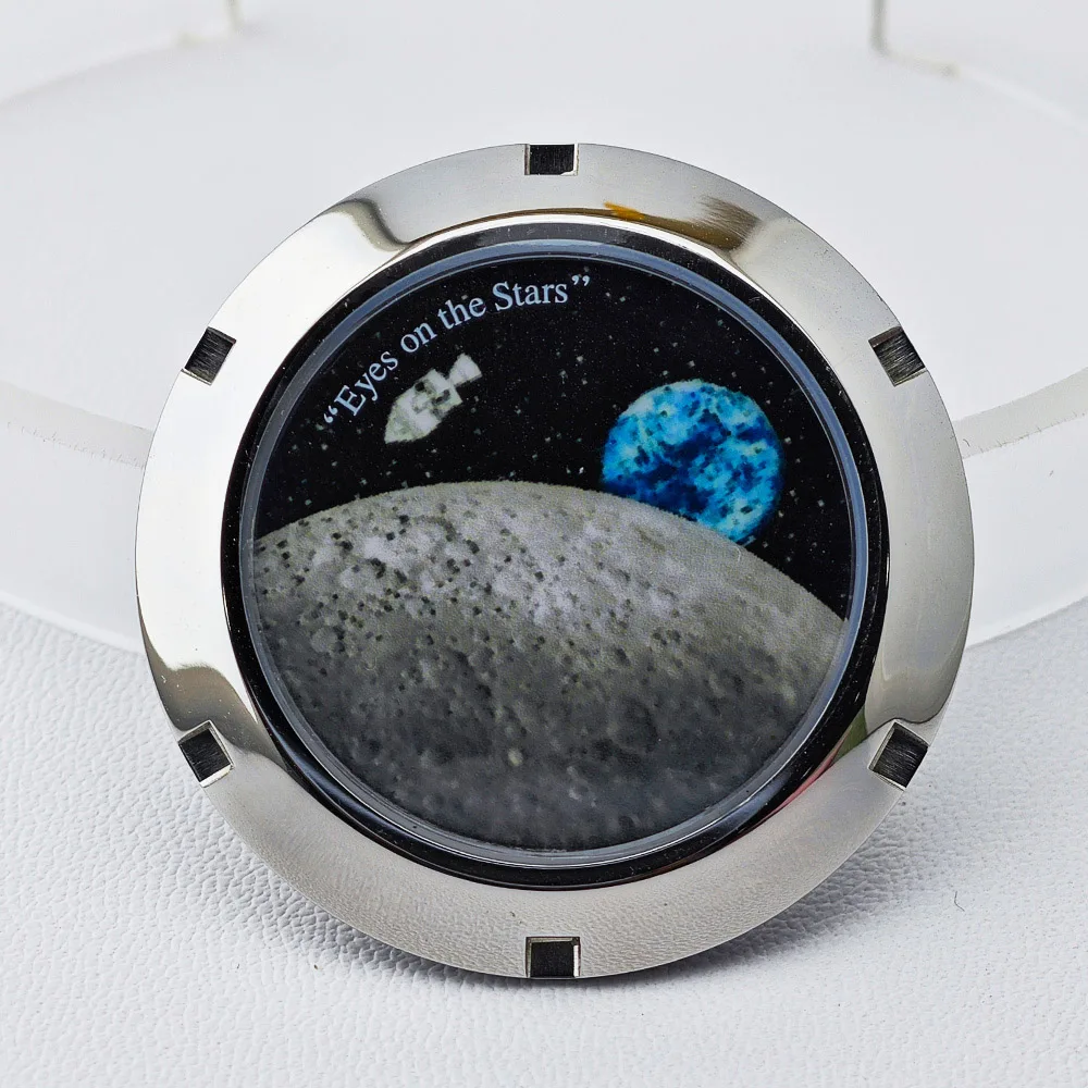 Detachable bottom cover, moon pattern bottom cover 37mm, suitable for VK63 case stainless steel back cover parts watch parts