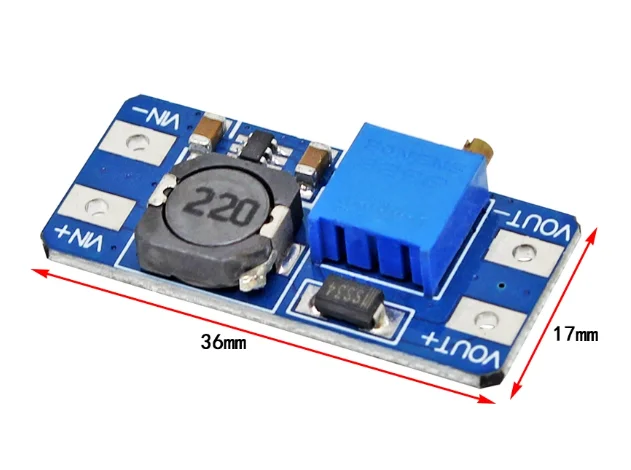 DC-DC وحدة طاقة معززة قابلة للتعديل 2A لوحة تعزيز MT3608 جهد واسع 2-24 فولت تحويل 5/9/12/-28 فولت #3