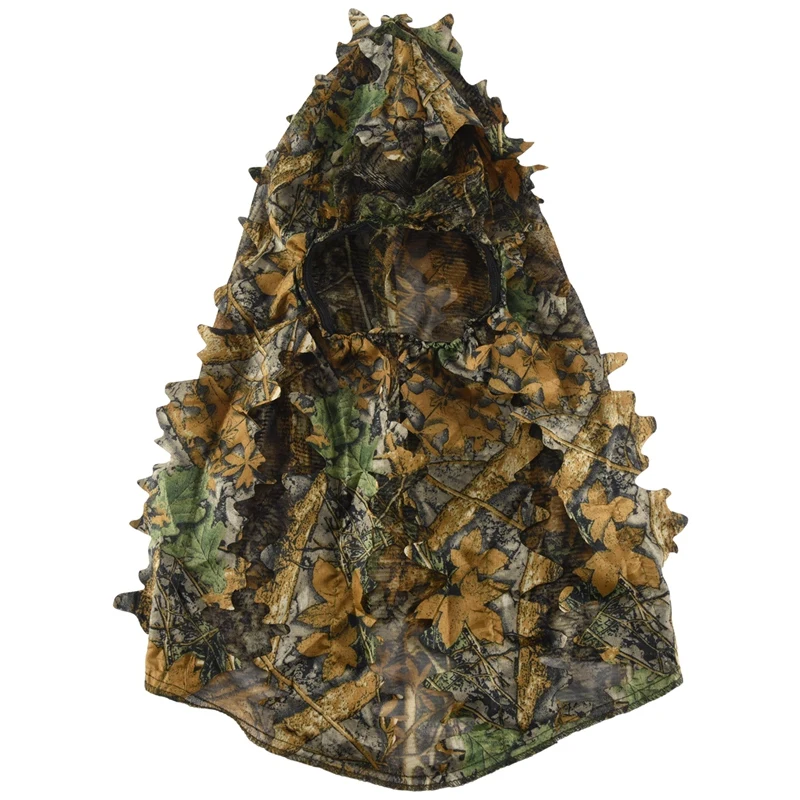 Camouflage Hunting Leafy 3D Face Mask Hood Outdoor Hunting Fishing Headgear Camo Hat