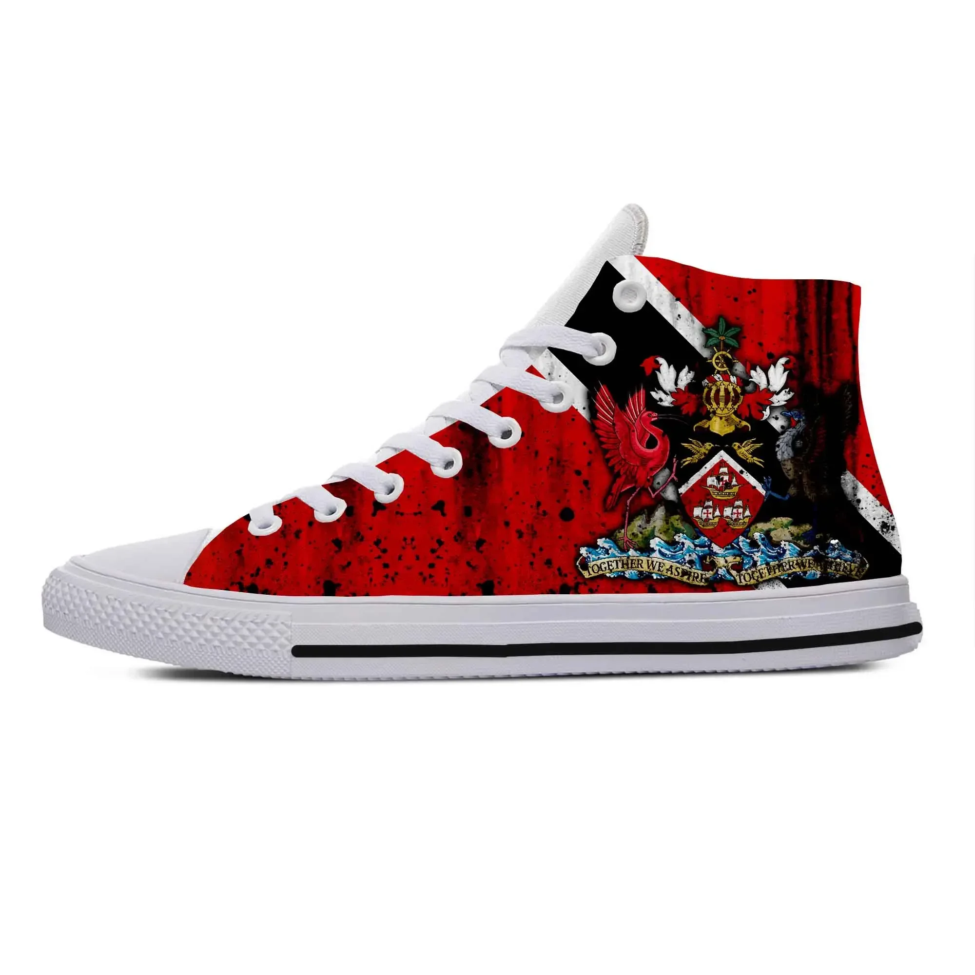 Trinidad and Tobago Flag Patriotic Pride Fashion Casual Cloth Shoes High Top Comfortable Breathable 3D Print Men Women Sneakers