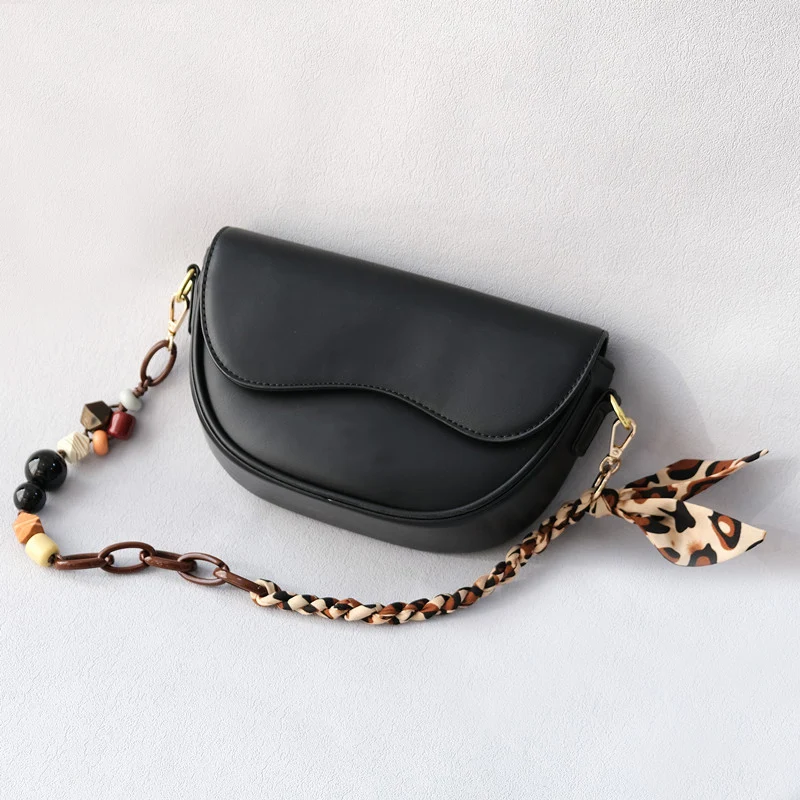 New Fashion Woman Bag Accessory Detachable Brown Beaded Chains Cute Acrylic Luxury Strap Women Eleagnt Bag Shoulder Handle Chain