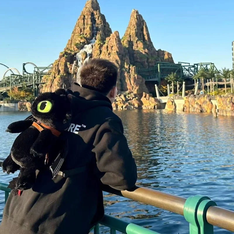 Come addestrare il tuo drago peluche senza denti borsa Kawaii bambola nera bel giocattolo cuscino morbido regalo per bambini amici