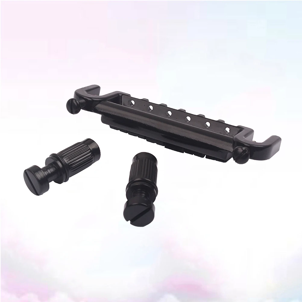 

Wraparound Roller Bridge Saddle Tailpiece Combo for Electric Guitar Replacement Parts Accessories (Black)