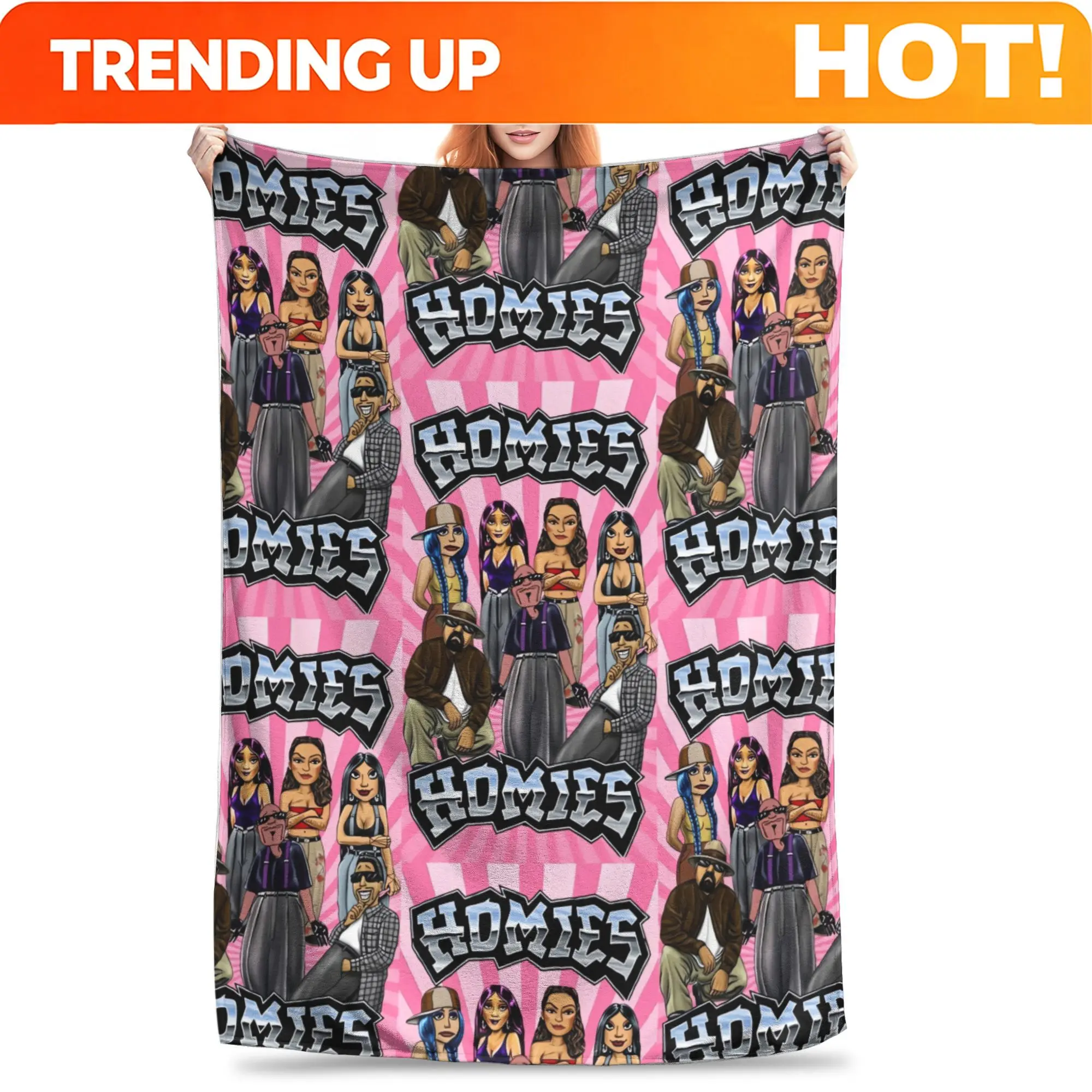 Customize Homies Everyday Blanket for Peaceful Bedroom Naps Travel Breaks and Cozy Lifestyle Moments Indoors or Outdoors