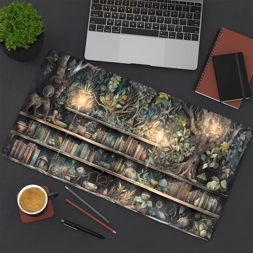 Large Gaming Desk Mat Mouse Pad Desk Pad Mouse pad Mystical Green Plant Computer Laptop Keyboard