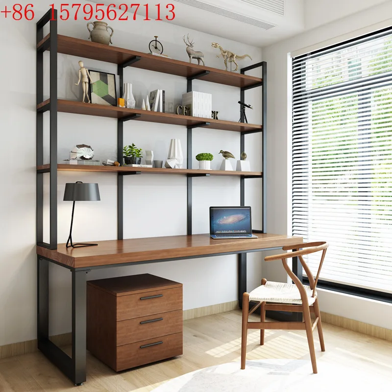 

Стол из чистого массива дерева, книжная полка, комбинация бытового настольного компьютера, простой письменный стол для спальни