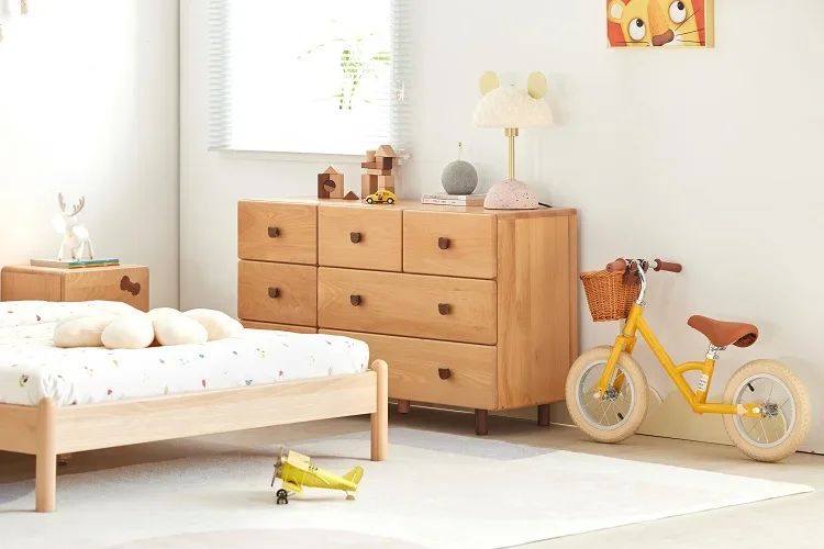 Bedroom furniture modern storage cabinet 7 drawers solid wood chest of drawers