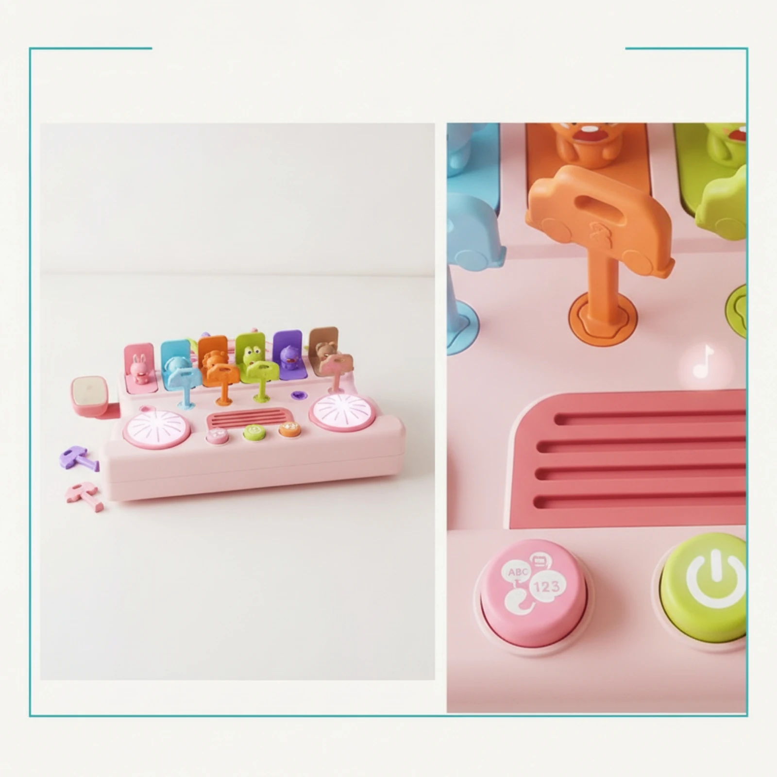 Toy Bus with Buttons Educational Busy Board with Handle Sensory Toy with Buttons Portable Busy Board with Lights Child-Friendly view 2