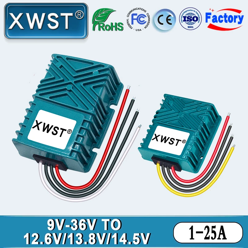 XWST DC DC 9-35V 12v 24v to 12.6v 13.8v 14.5v Constant Current  5A-25A CC Ternary Lithium Lithium Iron Phosphate Battery Charger