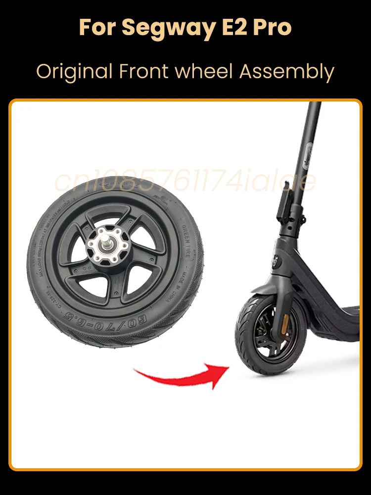 Ensemble de roue avant d'origine 60/70 – 6.5, pour Scooter électrique Segway Ninebot E2 Pro, moyeu de roue en alliage d'aluminium, pièces de pneus sous vide