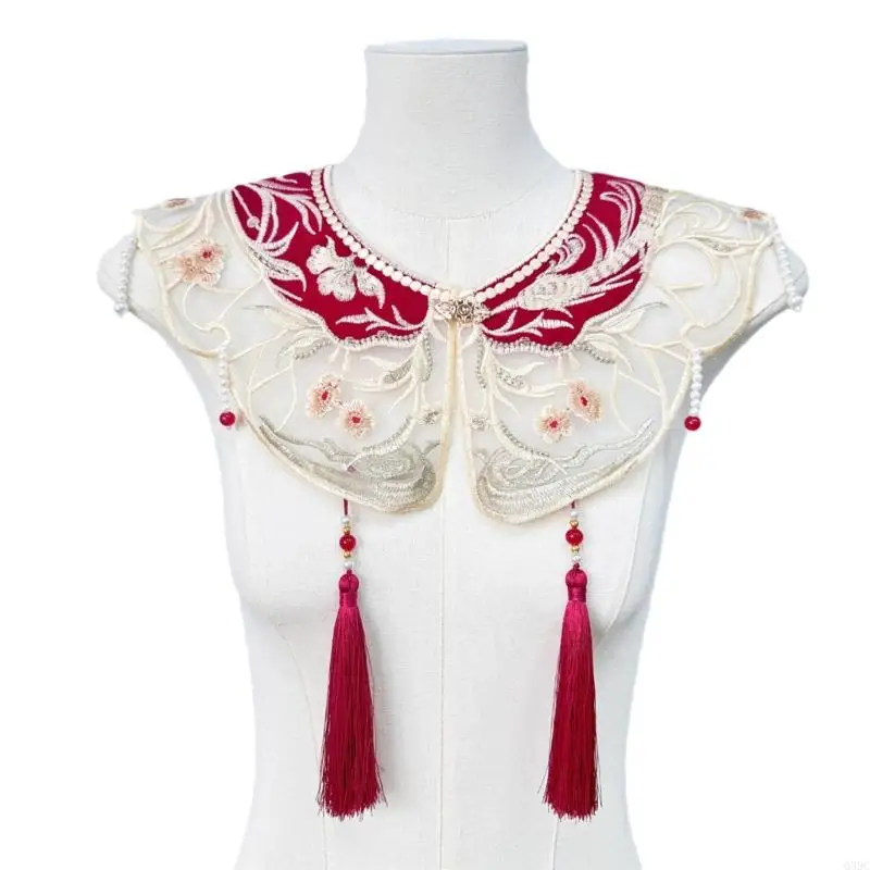

Q39C Girl Китайская вышитая цветочная вышитая цветочная воротничка Hanfu Applique Plound Plound