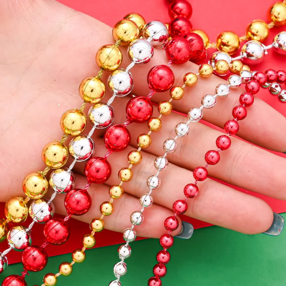 iYOE 5M 5mm Pearl Beaded Garland for Christmas Tree Plastic Artificial Pearl Chain for DIY Wedding Party Holiday Xmas Tree Decor