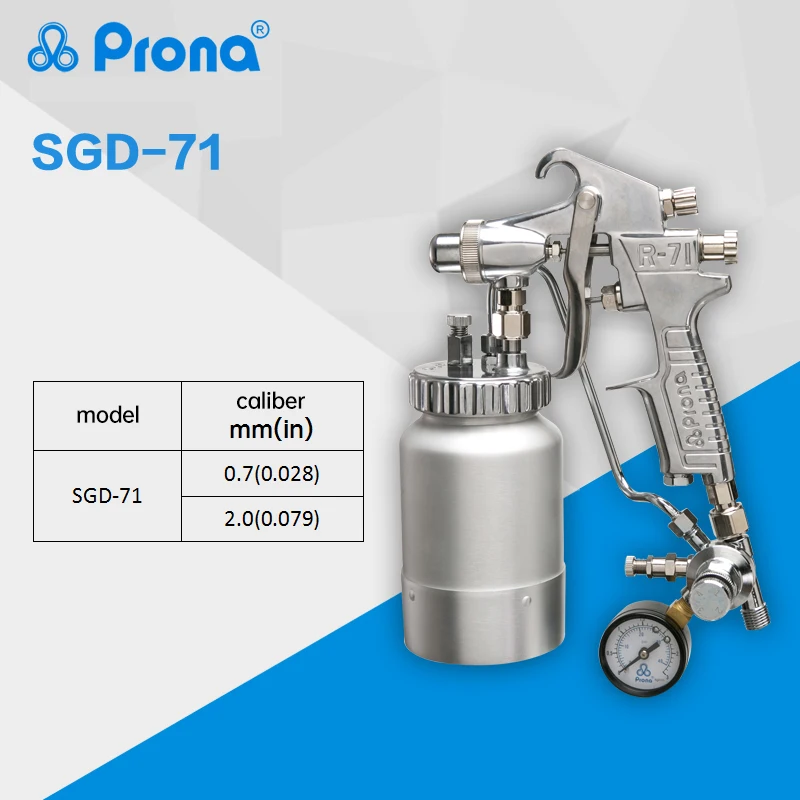 Prona SGD-71 Suction Type Air Spray Gun High Atomization Paint Sprayer for Automotive Wood Furniture Industry Topcoat Finish