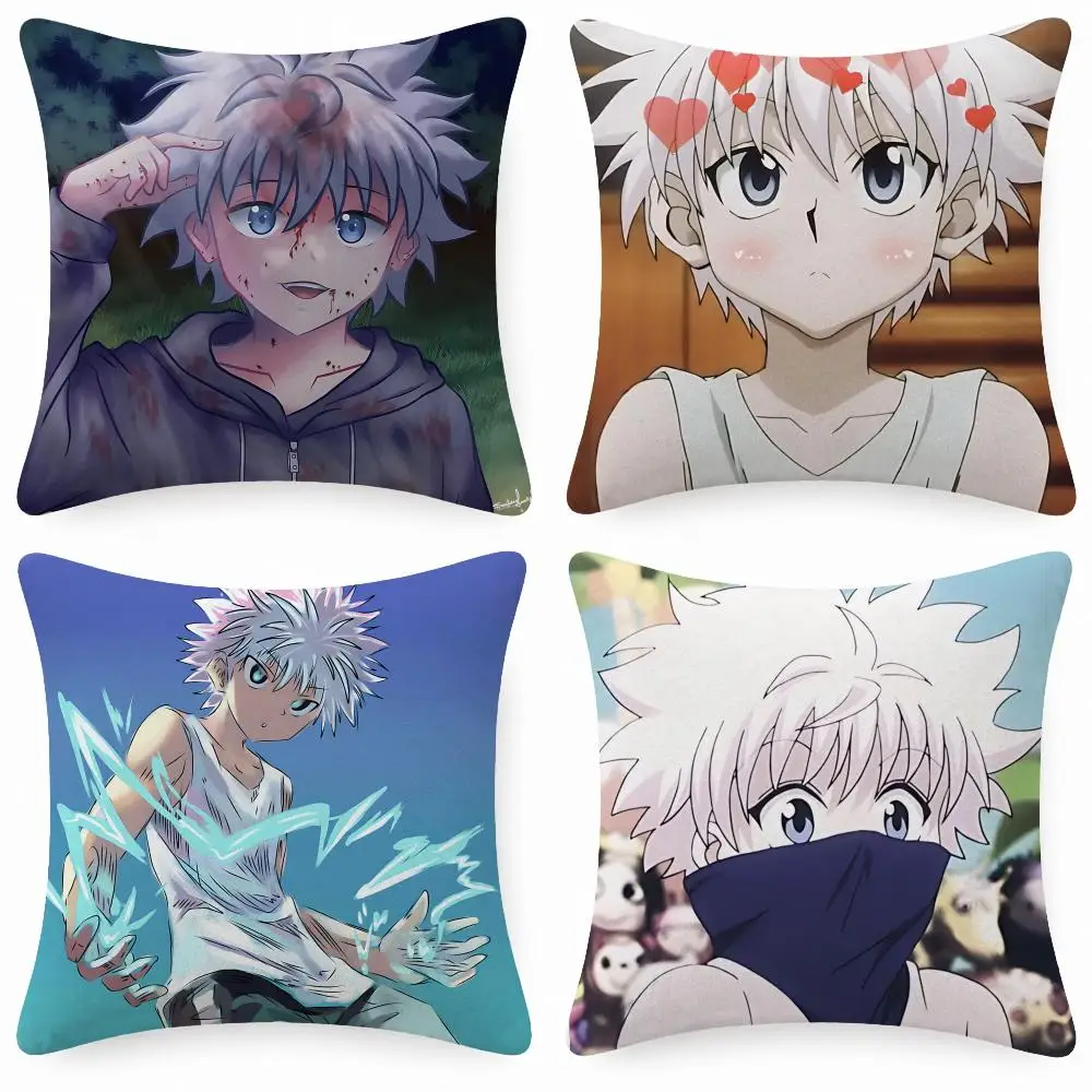 Anime Hunter K-Killua Zoldyck Cushion Cover Soft Short Plush Anti-Mite Sofa Bedroom Den Car Dorm Decor Gifts