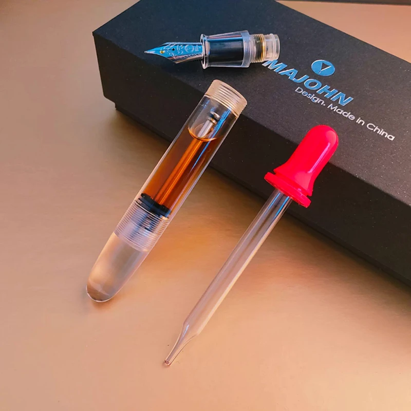 End Craftsman C4 Transparent Large Capacity Pen Holder Ink Storage Safety Valve Adult Student Business Writing Gift Pen