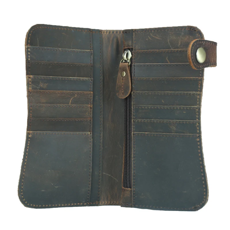 กระเป๋าสตางค์ผู้ชาย Anti-Theft Dragon Design กระเป๋าสตางค์ VINTAGE หนัง Cowhide แท้ตั๋ว Key Holder เก็บการ์ดกระเป๋า