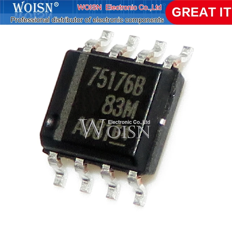 5pcs/lot SN75176BDR SOP8 SN75176B SOP SN75176 SOP-8 75176B SMD new and original IC In Stock