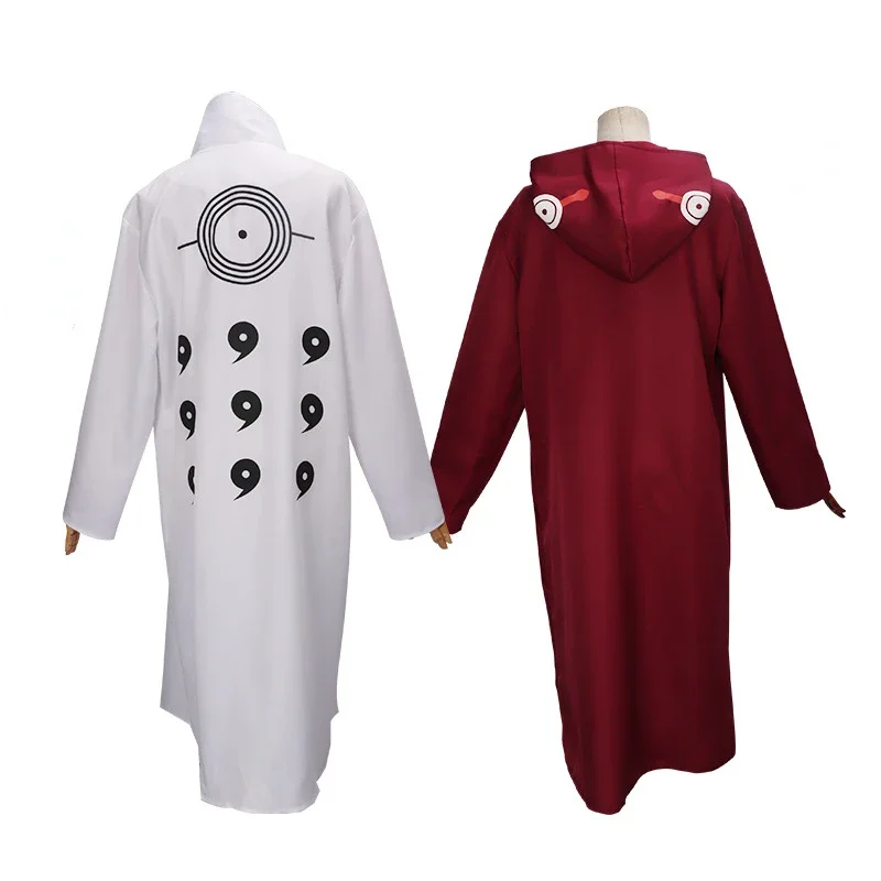 

Yakushi Kabuto cosplay Anime Rikudou Rikudo Sennin Cosplay Costume White Red Cloak halloween hooded cape*.1