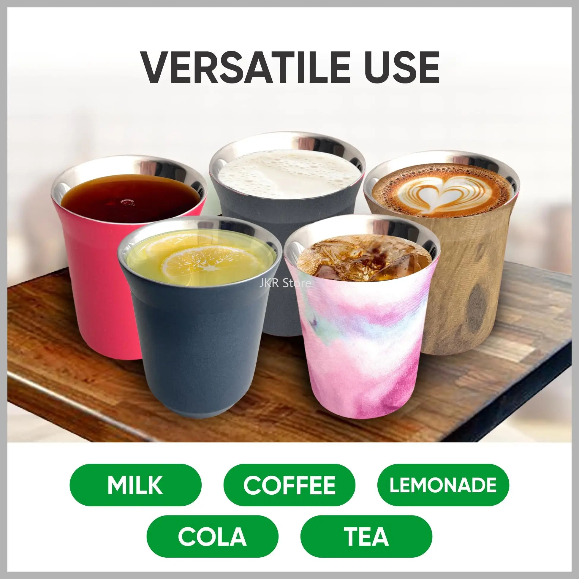 2026 Neuer Doppelwandiger Edelstahl-Becher 80/160ML Tragbare Isolierte Espressotasse Auslaufsicher Leichtgewichtig für Outdoor-Reisen