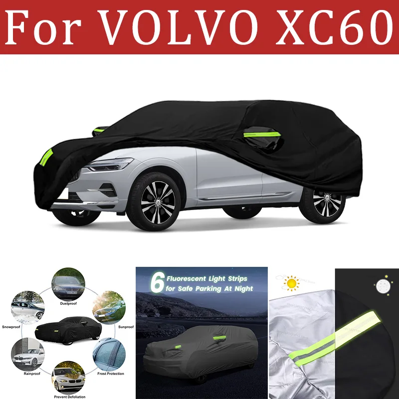 

Для VOLVO XC60 автомобильный чехол автомобильный водонепроницаемый всепогодный автомобильный полностью внешний чехол-солнцезащитный уличный чехол против царапин