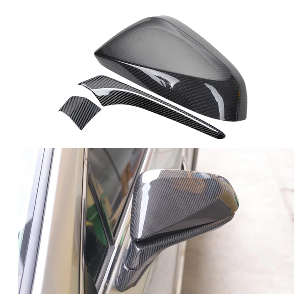 LHD Real Carbon Fiber Rear View Mirror Caps Mirror Cover Decor Trims For Lexus NX200 2015+