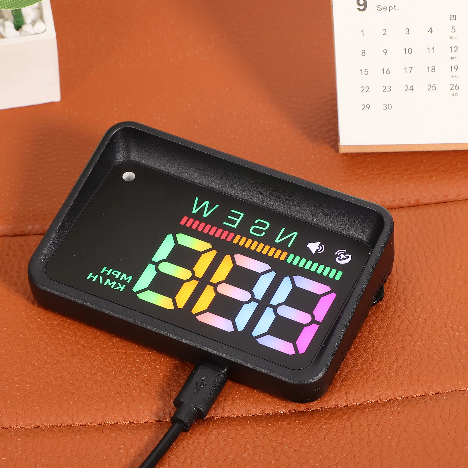 

Auto Head-Up Display Car Digital Speed Meter Multifunctional Overspeed Alerts Compatible Most Vehicles Dashboard