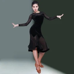 Line Dance Skirt Latin Dance Practice Clothing for Women Spring and Summer Transparent Training Sexy Dress Skirts Wear Suit Use