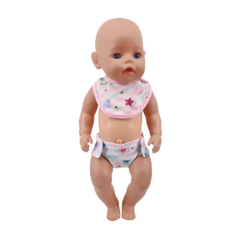 Нагрудники тканевые с милым принтом для 18-дюймовых американских кукол Reborn Baby Doll, аксессуары для одежды, подарок для девочек нашего поколения