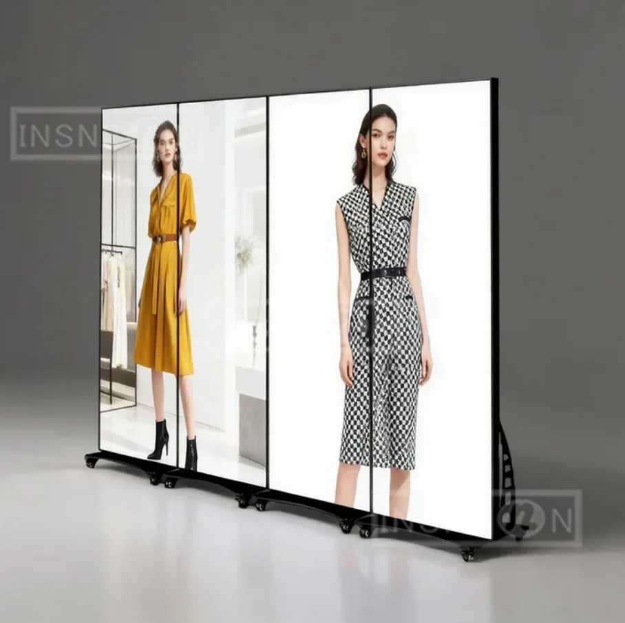 Vertical Double Side Backlit LED Sign Stand Rolling Light Box Custom Poster For Beverage Store Cafe Restaurant Street Display