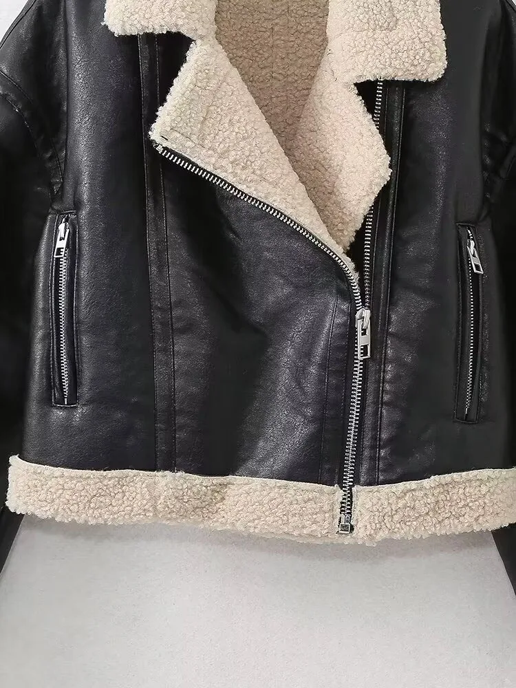 2024 autumn and winter new women\'s European and American style fur all-in-one reversible jacket leather coat jacket