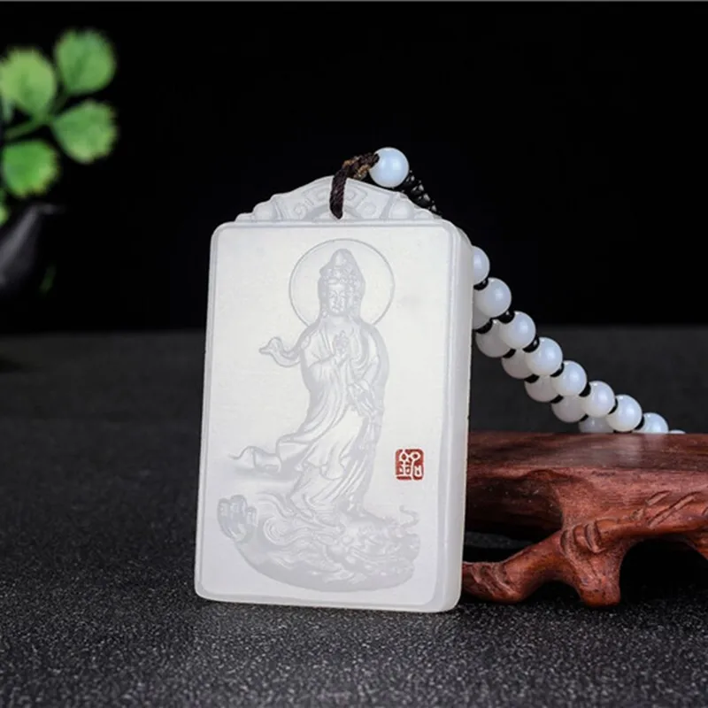 Dragon Riding Guanyin Pendant, Jade Plaque, Afghan Jade Guanyin Pendant, Jade Pendant