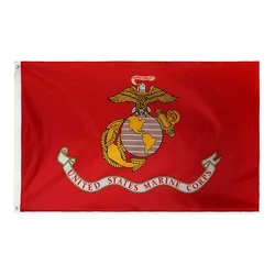 Red USMC United States Marine Corps Flag Double Stitched with Brass Grommets US Military Flags Polyester American Army Banner