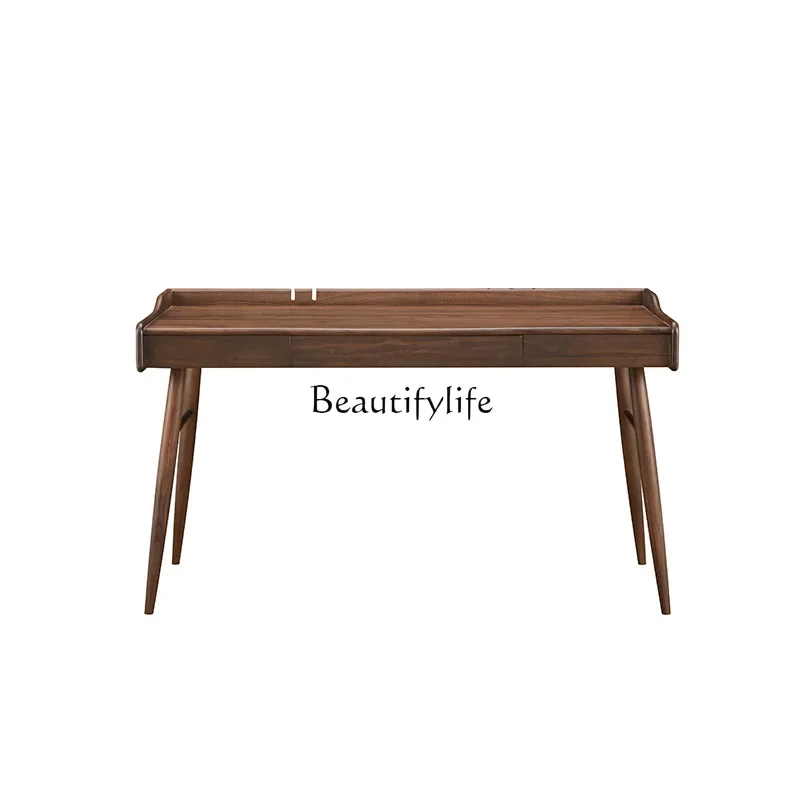 

pg55North American Black Walnut Wood Desk scandinavian All Solid Wood Learning Computer Work Desk