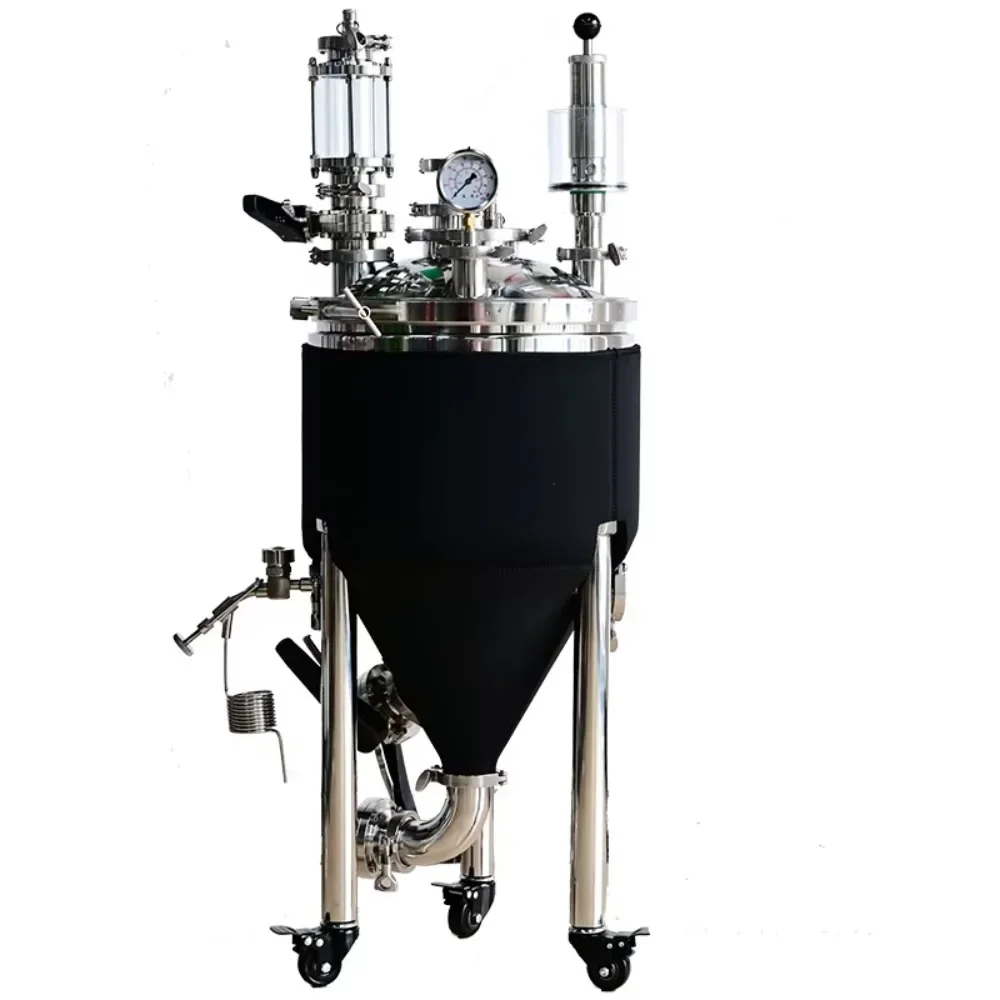 Factory Best-Seller 30L 50L 70L 105L Conical Fermenter Stainless Steel Fermentation Vessel Mobile Wine Beer Fermenter