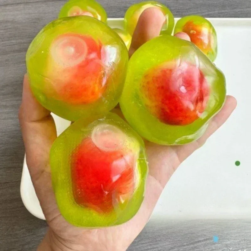 ASMR Pfirsich-Slushy Quetschspielzeug, durchscheinend rosa Stressball, Jelly Mochi Squeeze Toy für Angstzustände, ADHS, niedliches Schreibtisch-Fidget-Geschenk – Detail 4
