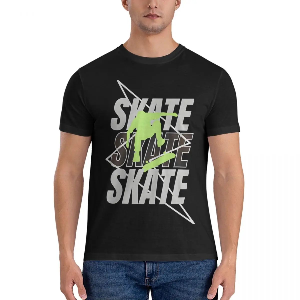 Skate Or Die T-Shirts for Men Skateboard Boy Fun Cotton Tee Shirt Round Collar Short Sleeve T Shirt Graphic Clothing